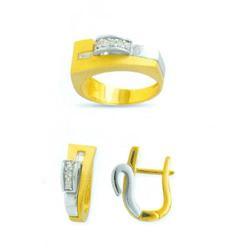 14K Gold Ring and Earrings Set #1690514