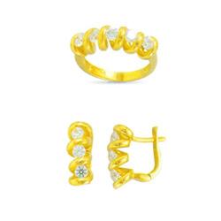 14K Gold Ring and Earrings Set #1690515