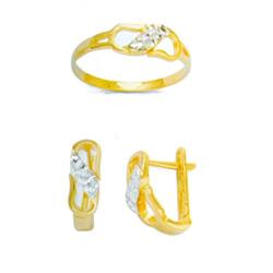 14K Gold Ring and Earrings Set #1690694