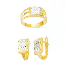 14K Gold Ring and Earrings Set #1690697