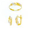 Image 1 : 14K Gold Ring and Earrings Set #1690702