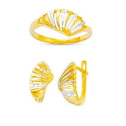 14K Gold Ring and Earrings Set #1690719