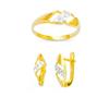 Image 1 : 14K Gold Ring and Earrings Set #1690721