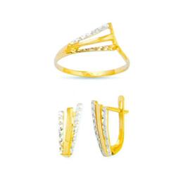 14K Gold Ring and Earrings Set #1690735