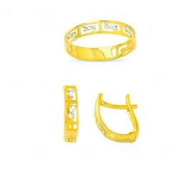 14K Gold Ring and Earrings Set #1690738