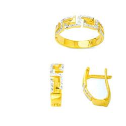 14K Gold Ring and Earrings Set #1690742