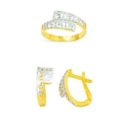 14K Gold Ring and Earrings Set #1690744