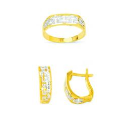 14K Gold Ring and Earrings Set #1690746
