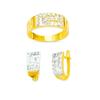 Image 1 : 14K Gold Ring and Earrings Set #1690754