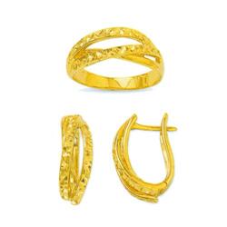 14K Gold Ring and Earrings Set #1690774
