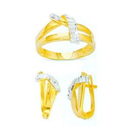 14K Gold Ring and Earrings Set #1690788