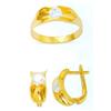 Image 1 : 14K Gold Ring and Earrings Set #1690792