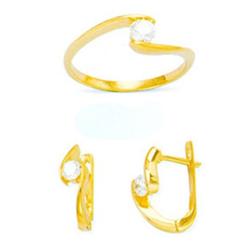 14K Gold Ring and Earrings Set #1690793