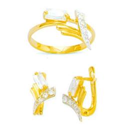 14K Gold Ring and Earrings Set #1690794