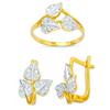 Image 1 : 14K Gold Ring and Earrings Set #1690797