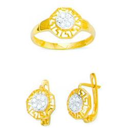 14K Gold Ring and Earrings Set #1690798