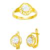 Image 1 : 14K Gold Ring and Earrings Set #1690798