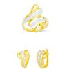 Image 1 : 14K Gold Ring and Earrings Set #1690802