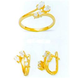 14K Gold Ring and Earrings Set #1690804