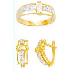 14K Gold Ring and Earrings Set #1690806