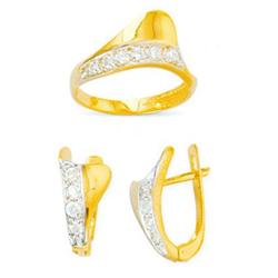 14K Gold Ring and Earrings Set #1690807