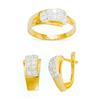 Image 1 : 14K Gold Ring and Earrings Set #1690808