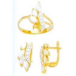 14K Gold Ring and Earrings Set #1690813