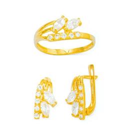 14K Gold Ring and Earrings Set #1690816