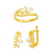 Image 1 : 14K Gold Ring and Earrings Set #1690816