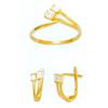 Image 1 : 14K Gold Ring and Earrings Set #1690817