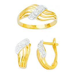 14K Gold Ring and Earrings Set #1690824