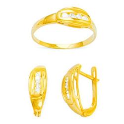 14K Gold Ring and Earrings Set #1690826