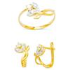 Image 1 : 14K Gold Ring and Earrings Set #1690827