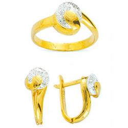 14K Gold Ring and Earrings Set #1690831