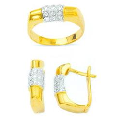 14K Gold Ring and Earrings Set #1690833