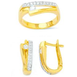 14K Gold Ring and Earrings Set #1690837