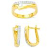Image 1 : 14K Gold Ring and Earrings Set #1690837