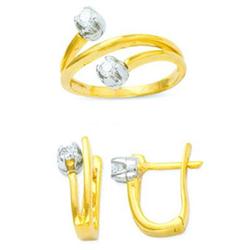 14K Gold Ring and Earrings Set #1690841