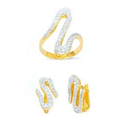 14K Gold Ring and Earrings Set #1690846