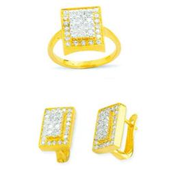 14K Gold Ring and Earrings Set #1690849