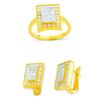 Image 1 : 14K Gold Ring and Earrings Set #1690849
