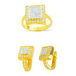 14K Gold Ring and Earrings Set #1690852