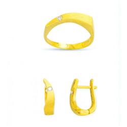 14K Gold Ring and Earrings Set #1690857