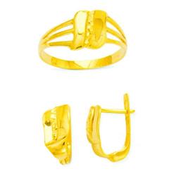 14K Gold Ring and Earrings Set #1690865