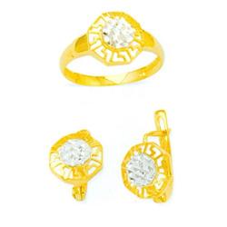 14K Gold Ring and Earrings Set #1690866