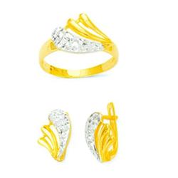 14K Gold Ring and Earrings Set #1690868