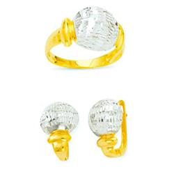 14K Gold Ring and Earrings Set #1690869