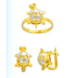 14K Gold Ring and Earrings Set #1690872