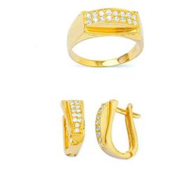 14K Gold Ring and Earrings Set #1690876