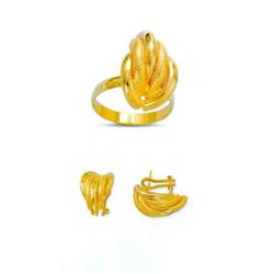 14K Gold Ring and Earrings Set #1690878